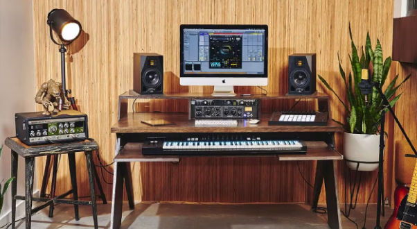 Spacious Music Workstation Desk with Expansive Keyboard Tray for Multiple Keyboards post thumbnail image